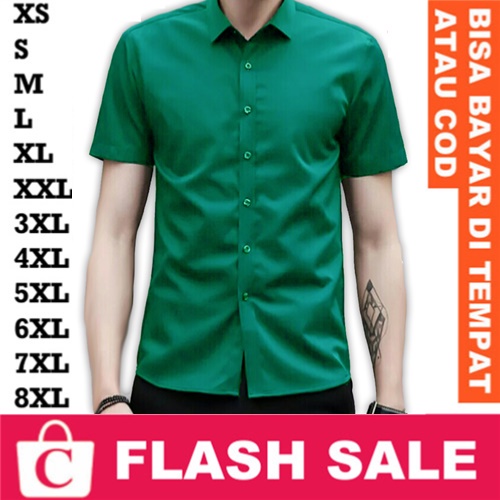 8XL 7XL 6XL 5XL 4XL 3XL XXL XL L M S XS Hem Pria Kemeja Cowok Shirt Jumbo Big Size Lengan Pendek Pol
