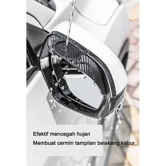 [OTTO]2Pcs/Set pelindung kaca spion mobil dari hujan Bahan PVC Carbon Talang Air Spion Mobil Emblem Untuk Toyota