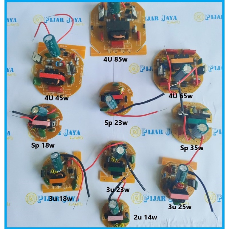PCB Mesin Lampu LHE PLC 2U 3U 4U Spiral BARU U2 U3 U4 14 18 23 25 35 45 65 85 Watt
