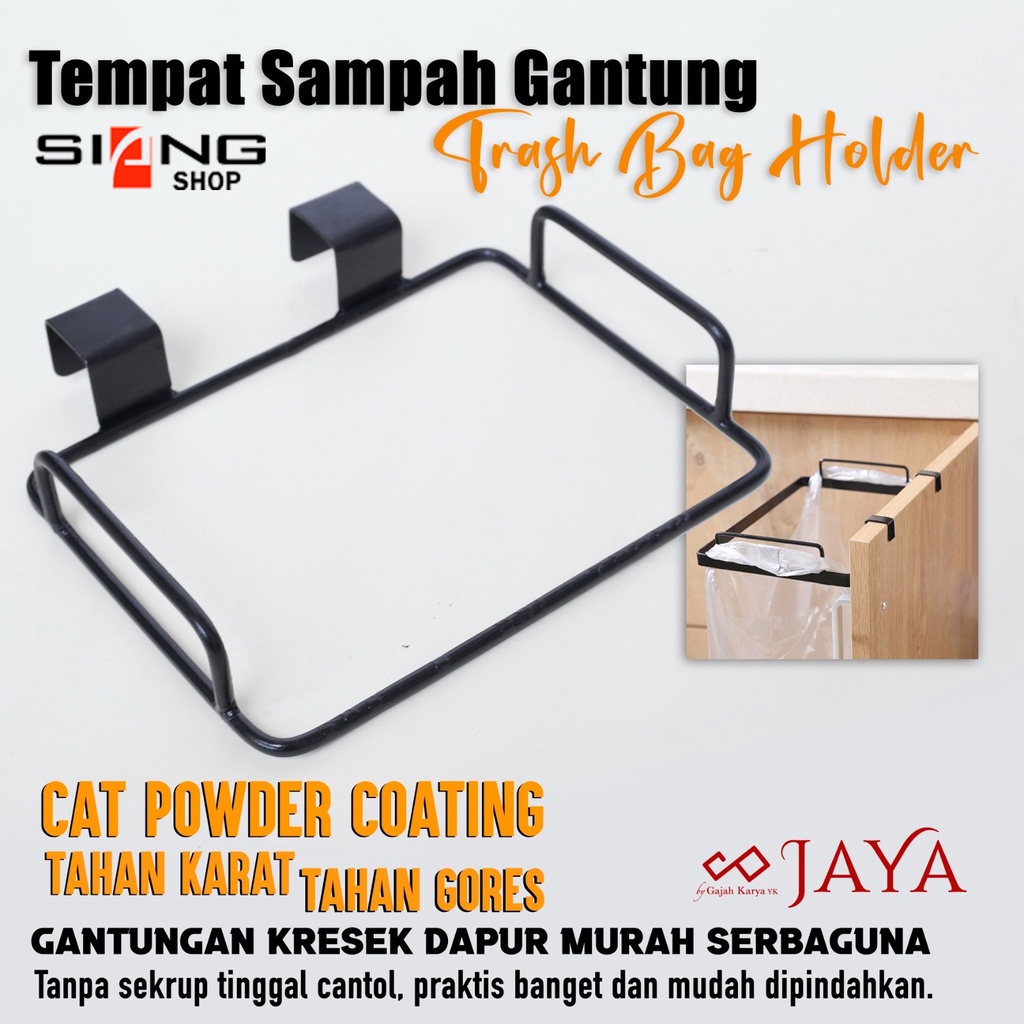 Rak Gantung besi gantungan Kantong Sampah dengan kait multifungsi