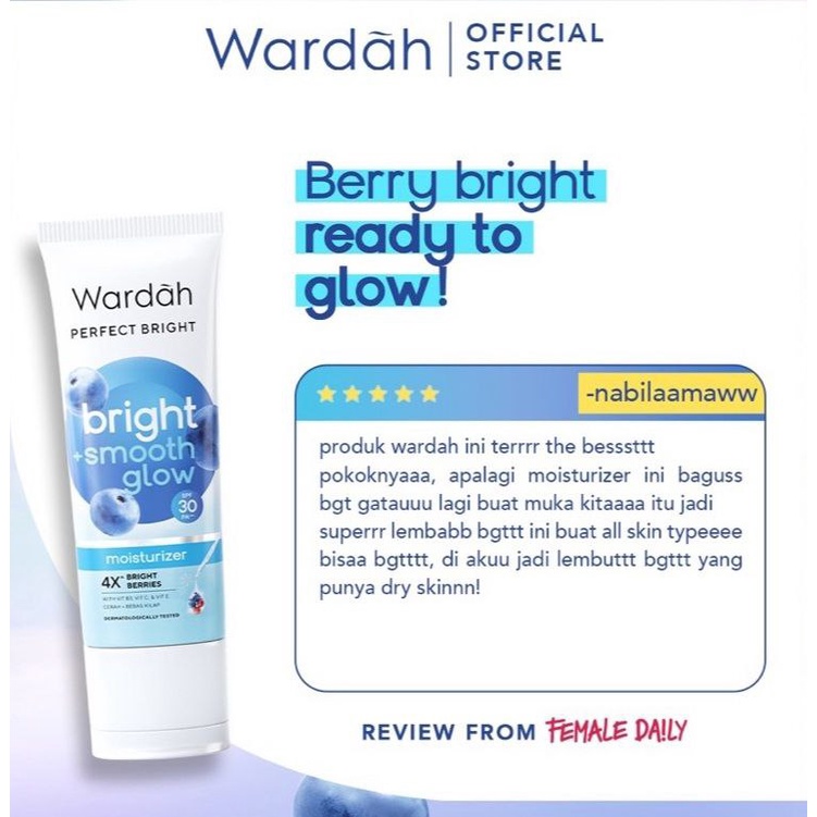 WARDAH PERFECT BRIGHT SMOOTH GLOW MOISTURIZER PELEMBAB WAJAH WARDAH