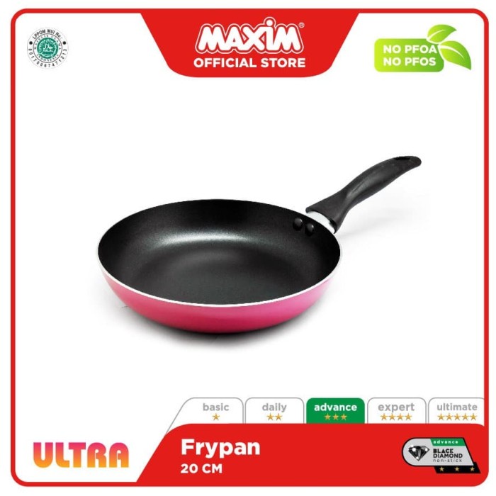 Maxim Ultra Pink Wajan Teflon Anti Lengket 20cm Frypan ORIGINAL