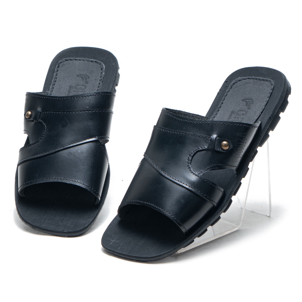 Sandal Pria Kulit Model Slop Casual Kulit Asli Moralist M2424