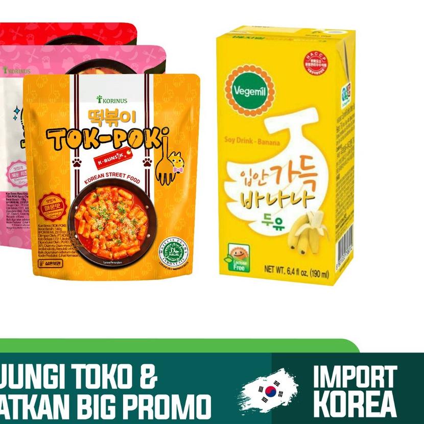

➳ Paket Hemat ALL VARIANT TOKPOKI + VEGEMIL BANANA MILK 190gr ✸
