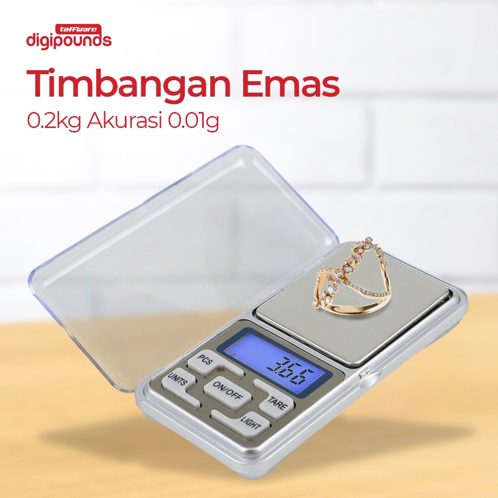 Taffware Timbangan Emas OMHZN1SV Mini Pocket 200g 0.01g - MH-200 - Silver