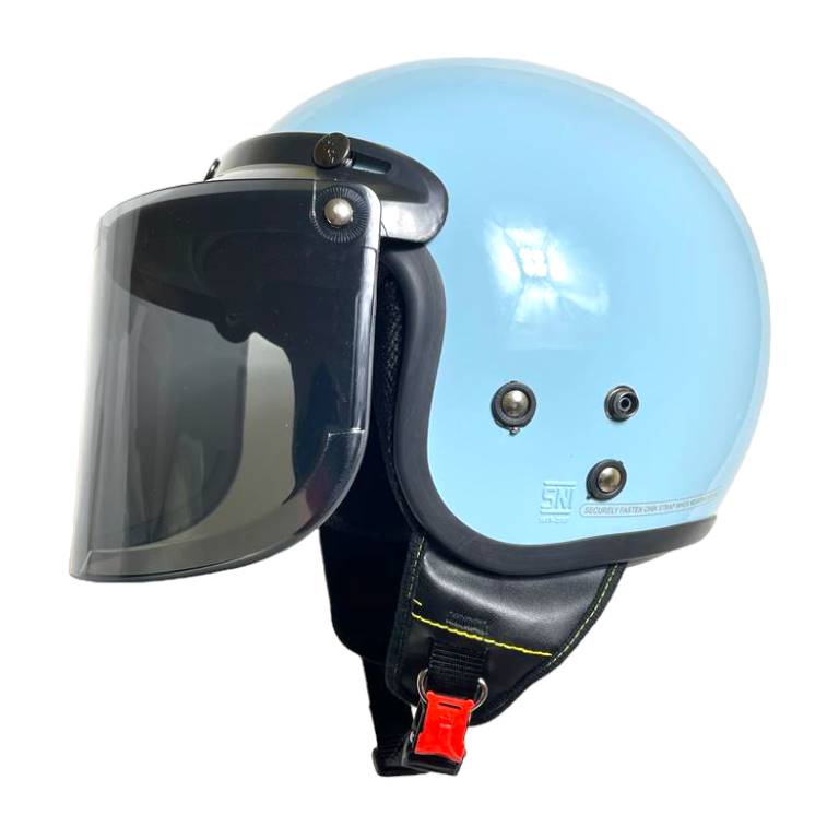 Helm Bogo Classic JMC Dewasa Full Leher Hitam Glossy SNI Kaca Datar