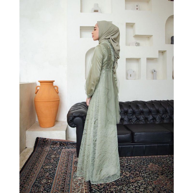 Nadine Dress Exclusive Terbaru Gamis Brukat Kondangan Lamaran Tunangan Terbaru Kekinian