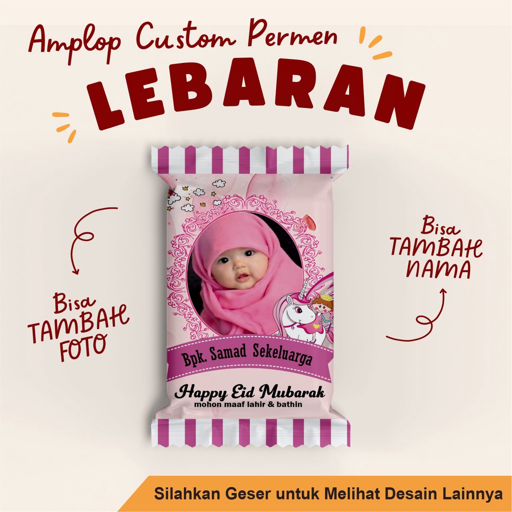 AMPLOP LEBARAN PERMEN CUSTOM FOTO