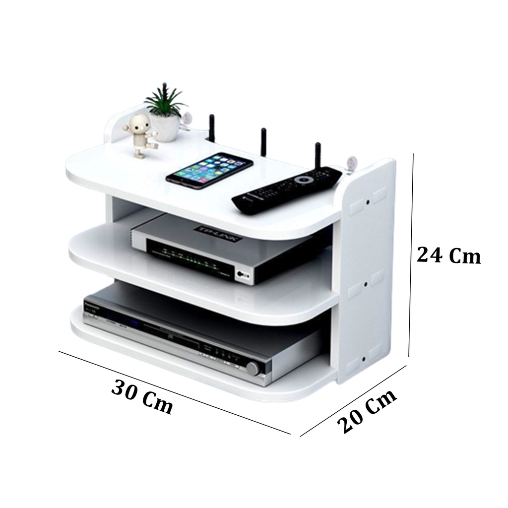 Rak Gantung Set Top Box / DVD / Modem / Wifi / Router / 3 Susun MB1024