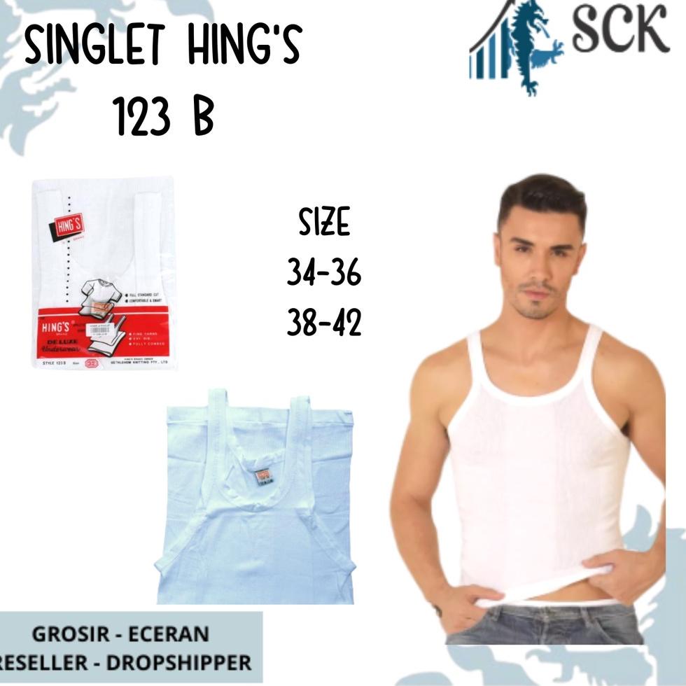 ペ Singlet Pria HING Putih Polos 32-42 / Singlet Pria HINGS / Kaos Dalam Laki  / Pakaian Dalam Pria H