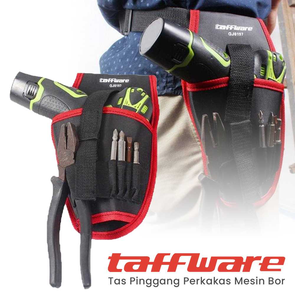 Taffware Tas Pinggang Perkakas Mesin Bor Tool Bag Fanny Pack