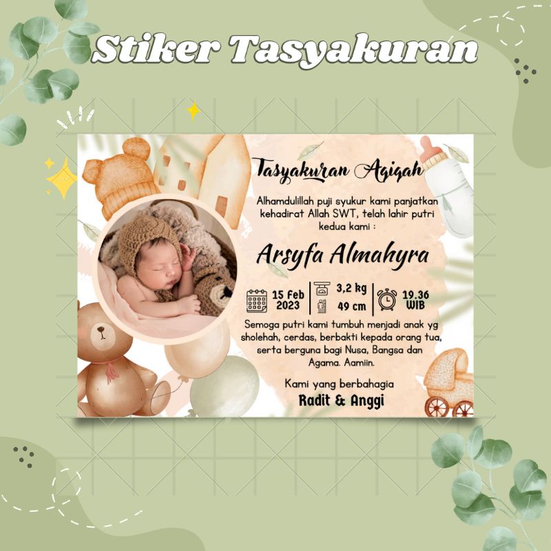 (PART 1) Murah Stiker Nasi Kotak Tasyakuran  Aqiqah / Acara Apapun / Kelahiran / Selapan / Tedhak Si