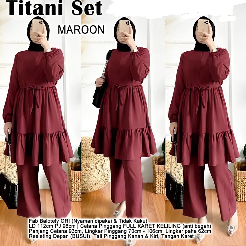 Ramdan Collection - Titani One Set Tunik Wanita Kekinian Jumbo Ld 115 XXXL 3XL Korean Style Hijab Fashion Muslim Kekinian Baju Setelan Wanita Terbaru 2023 Import