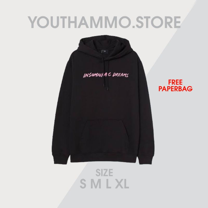 Hoodie H*M Insomniac Dreams Wanita Pria Full Tag / Hoodie H*M Free Paperbag (COD)