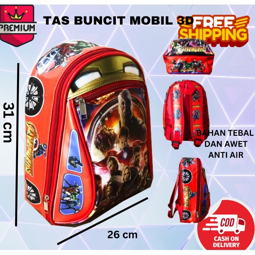 COD ~ TAS ANTI AIR ~Tas Ransel Sekolah Anak PG BUNCIT karakter bus unicorn tas mobil tas bus tas gendut frozen helo kity tayo spiderman avenger