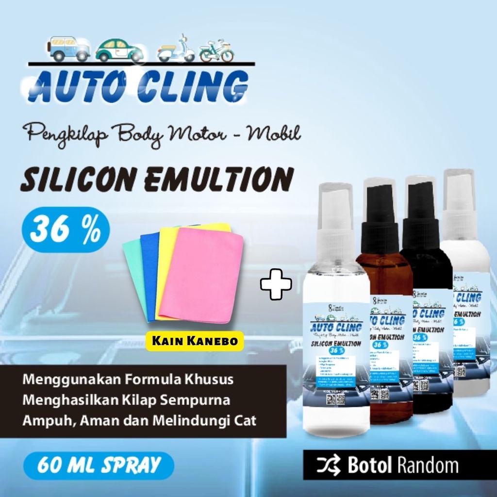 Silicon Emultion 36% Pengkilap Body Motor Mobil Dan Mobil Kemasan 60ml Spray