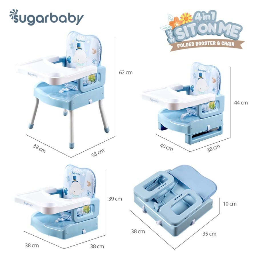 SugarBaby 4in1 SitOnMe Folded Booster &amp; Chair / Sugar Baby Hello Bear Booster Seat / Kursi Makan Bayi / Baby Chair