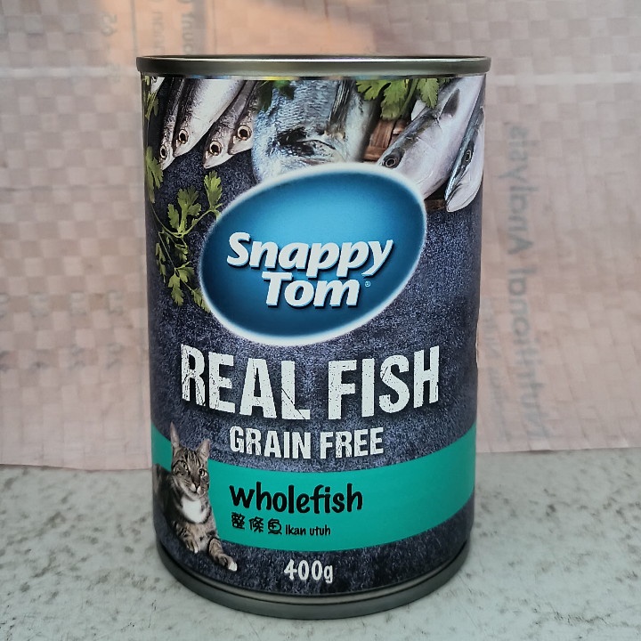 Makanan Kucing Snappy Tom Kaleng Adult Wholefish 400G Wet Food