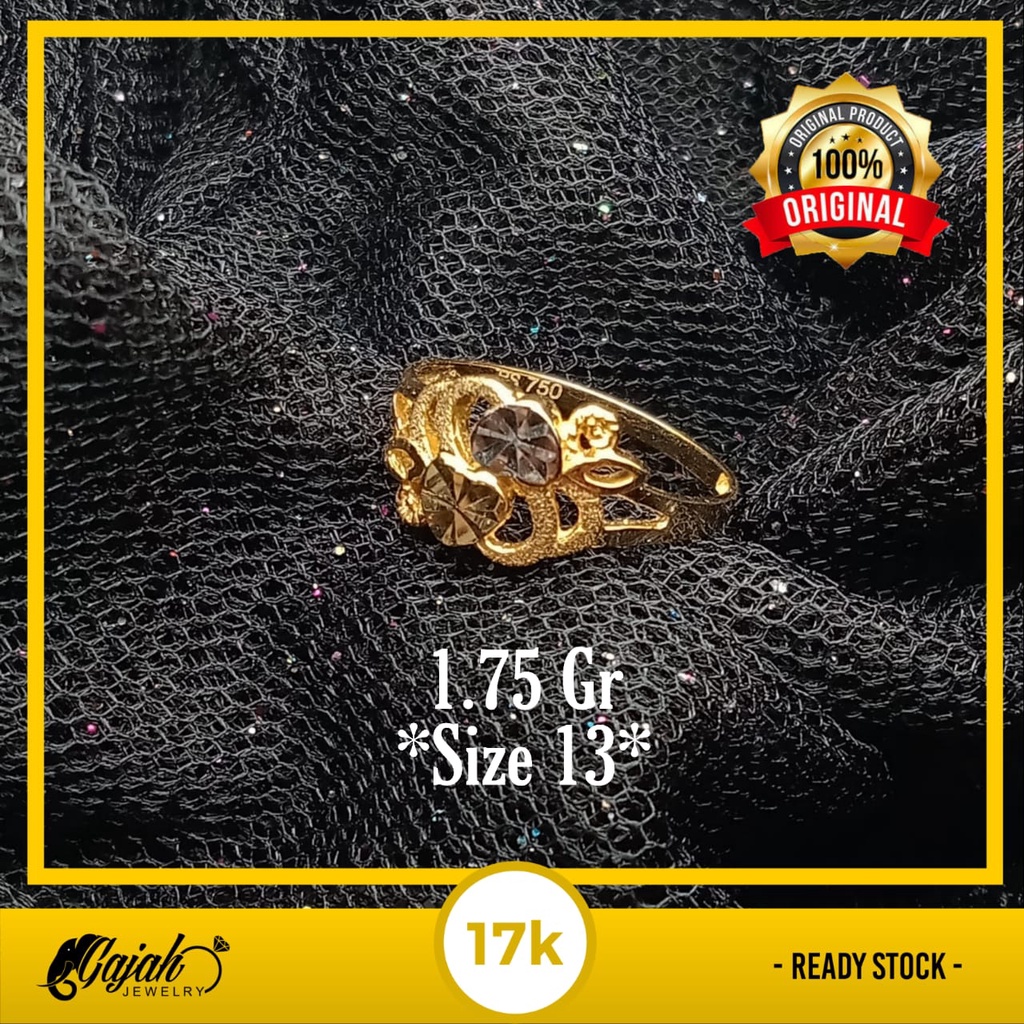 Cincin Emas 17K - 1.75 Gr Kadar 750 - 4433