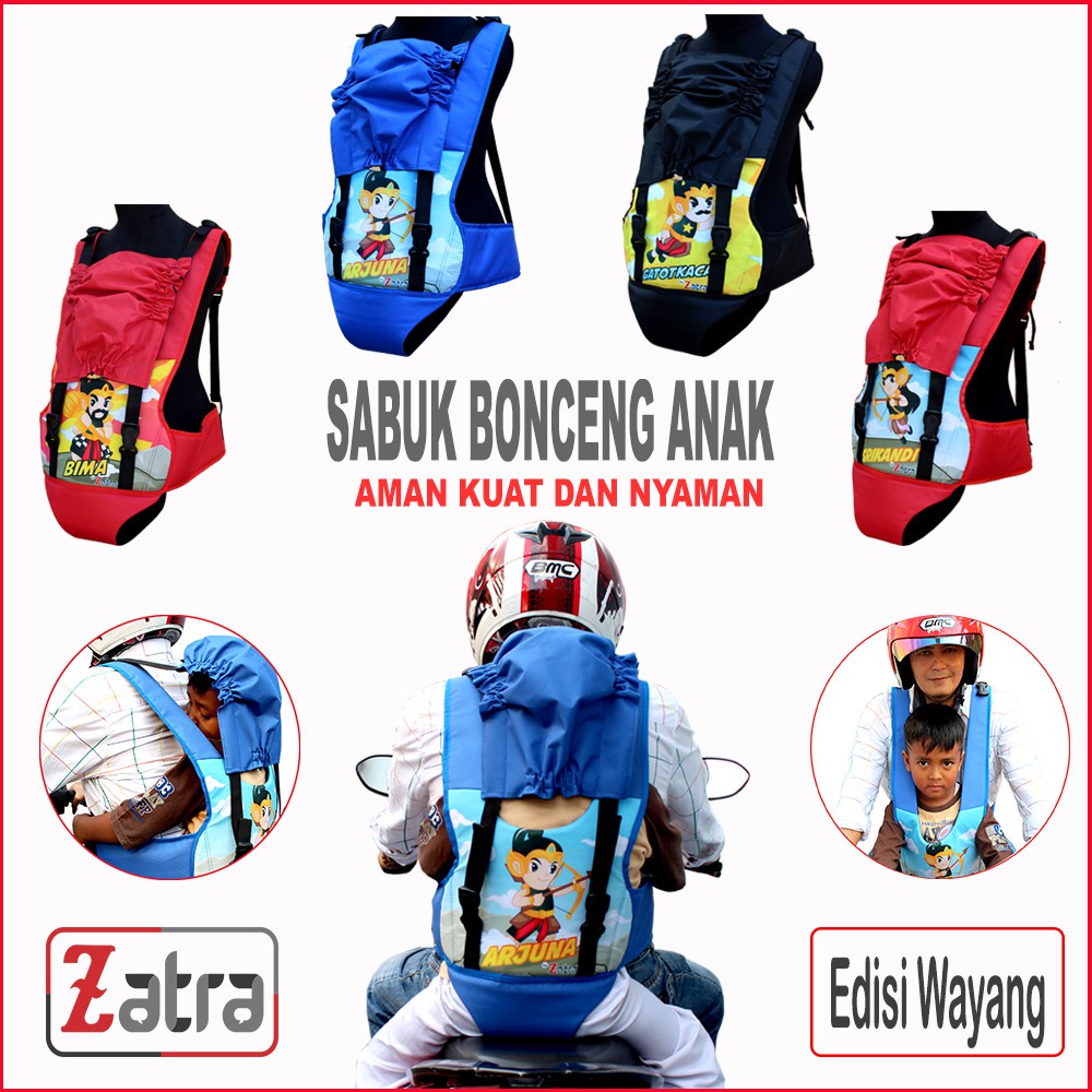 Sabuk Bonceng Anak Zatra Dengan Topi Penahan Untuk Usia 2th Keatas