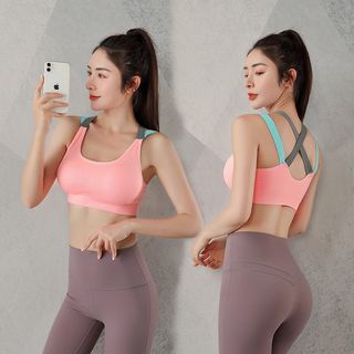 GO!BR1066 BH BRA SPORT GYM OLAHRAGA PUSHUP WANITA TANPA KAWAT TALI SILANG BELAKANG ELASTIS SEXY IMPORT