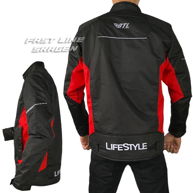 Jaket motor pria keren anti angin LIFE STYLE harian berkendara fitur reflektif printing Air Flow