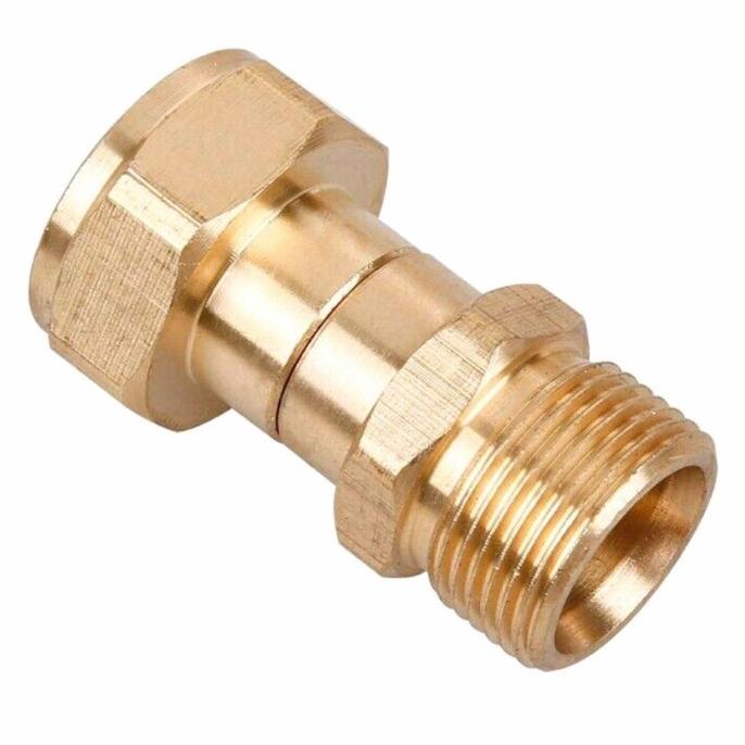 Swivel Joint Brass M22 14mm male + M22 female