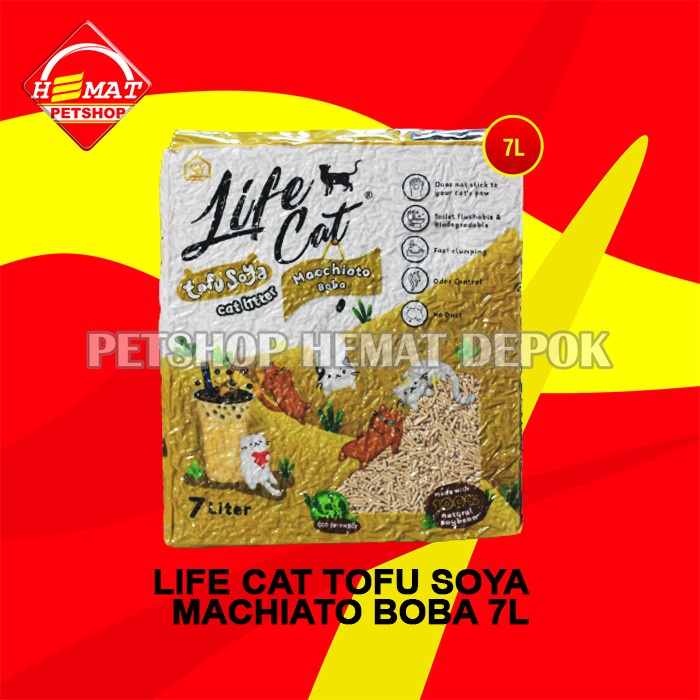 Pasir Kucing Gumpal Wangi Life Cat tofu soya 7 Litter