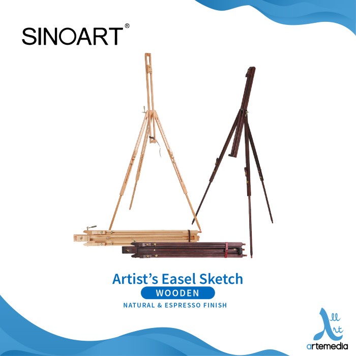 

Terlaris Easel Lukis Sinoart Artists Sketch Wooden Stand Field Tripod