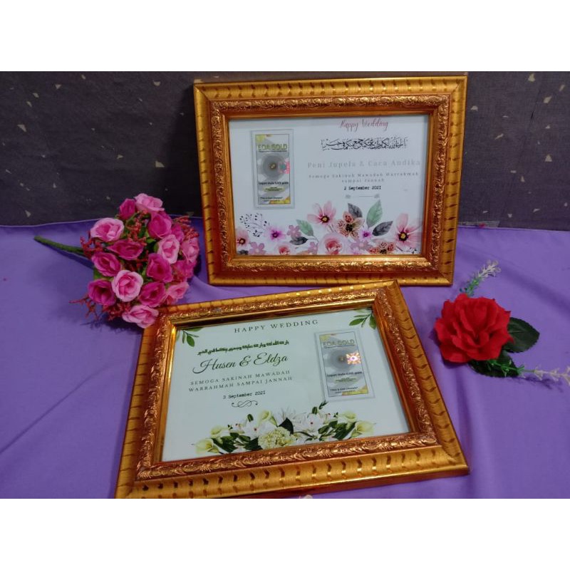 Kado Pernikahan/ kado wedding/ Kado Guru Frame 5R  Custom Gift Frame