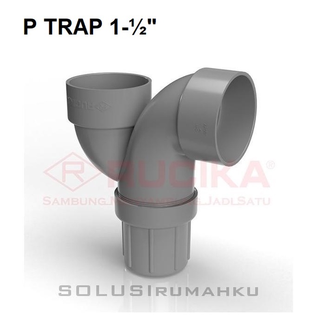 P Trap Rucika D 1-1/2" Jebakan Pembuangan Air Kotor 1.5 Inch In