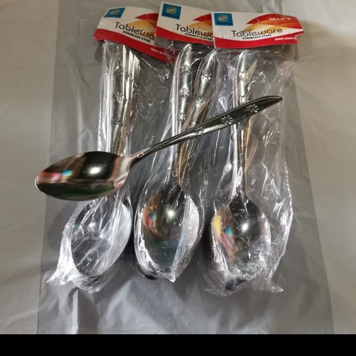 (1 Lusin) sendok makan tebal / sendok stainless tebal 878