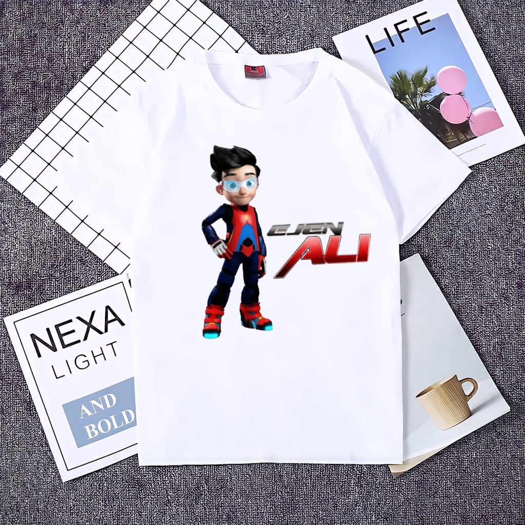 (BISA COD) Kaos Anak  Ejen Ali / Kaos Anak Ejen Ali FREE NAMA