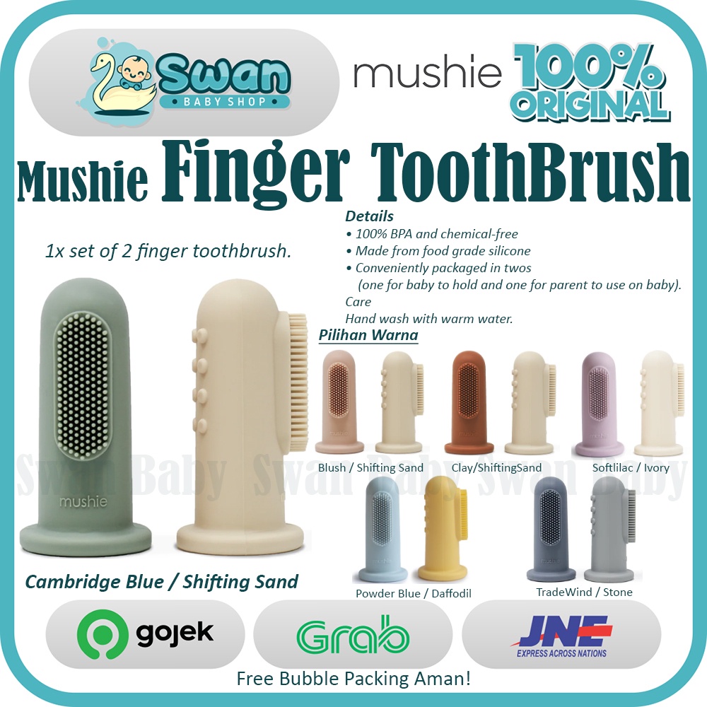 Mushie Finger Toothbrush / Sikat Gigi Lidah Bayi Silikon