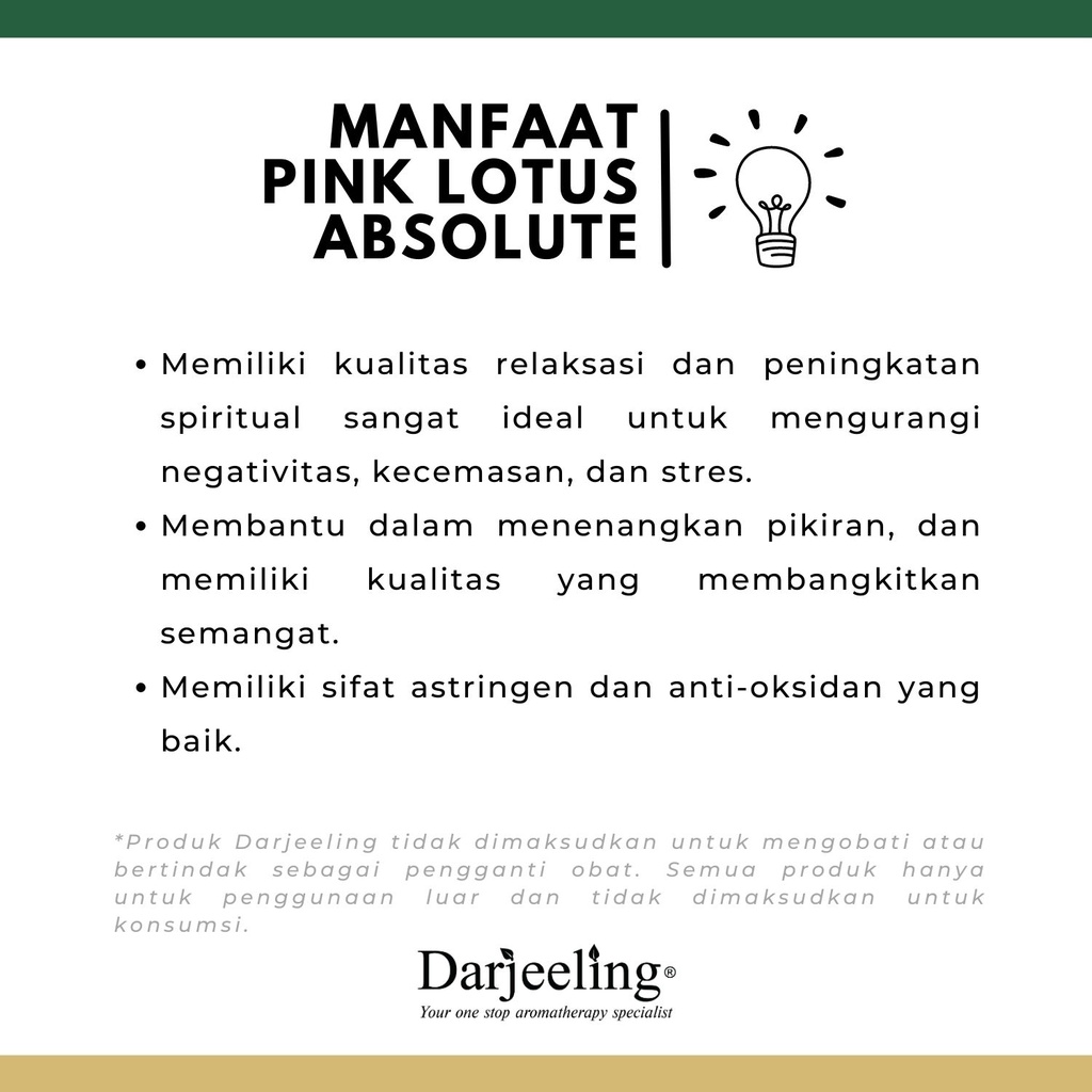 Darjeeling Pink Lotus Essential Oil 30% Minyak Atsiri Pink Lotus Esensial 5ml