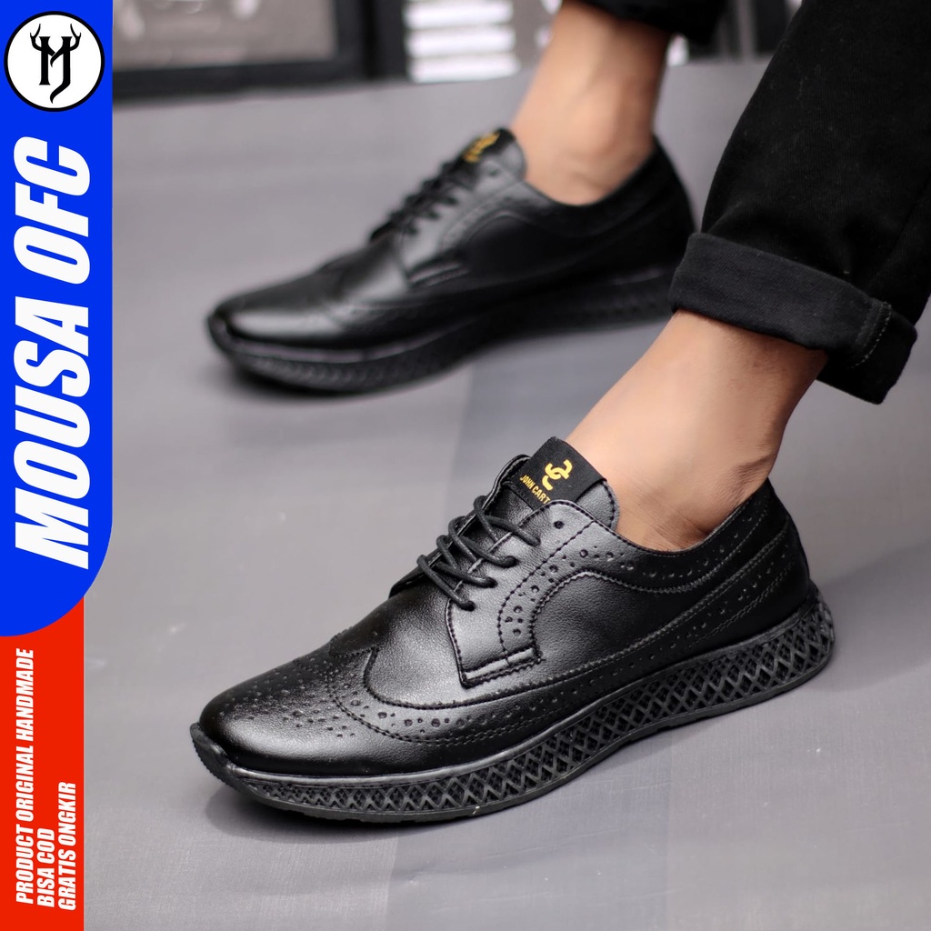 Sepatu Formal Pria Full Black Sepatu Sneakers Kasual Mousa Minotur