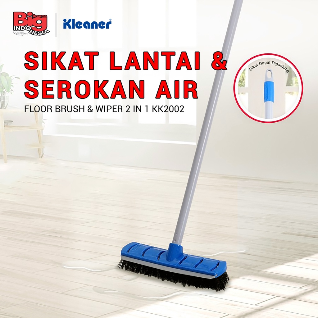 Sikat Lantai Serokan Air 2 In 1 Gagang Panjang Floor Brush Pembersih Lantai Kleaner KK2002