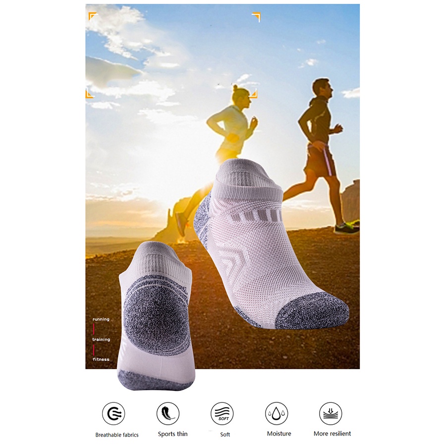 Kaos Kaki Olahraga Sport Breathable Socks 3 Pasang - UP6-014 - White