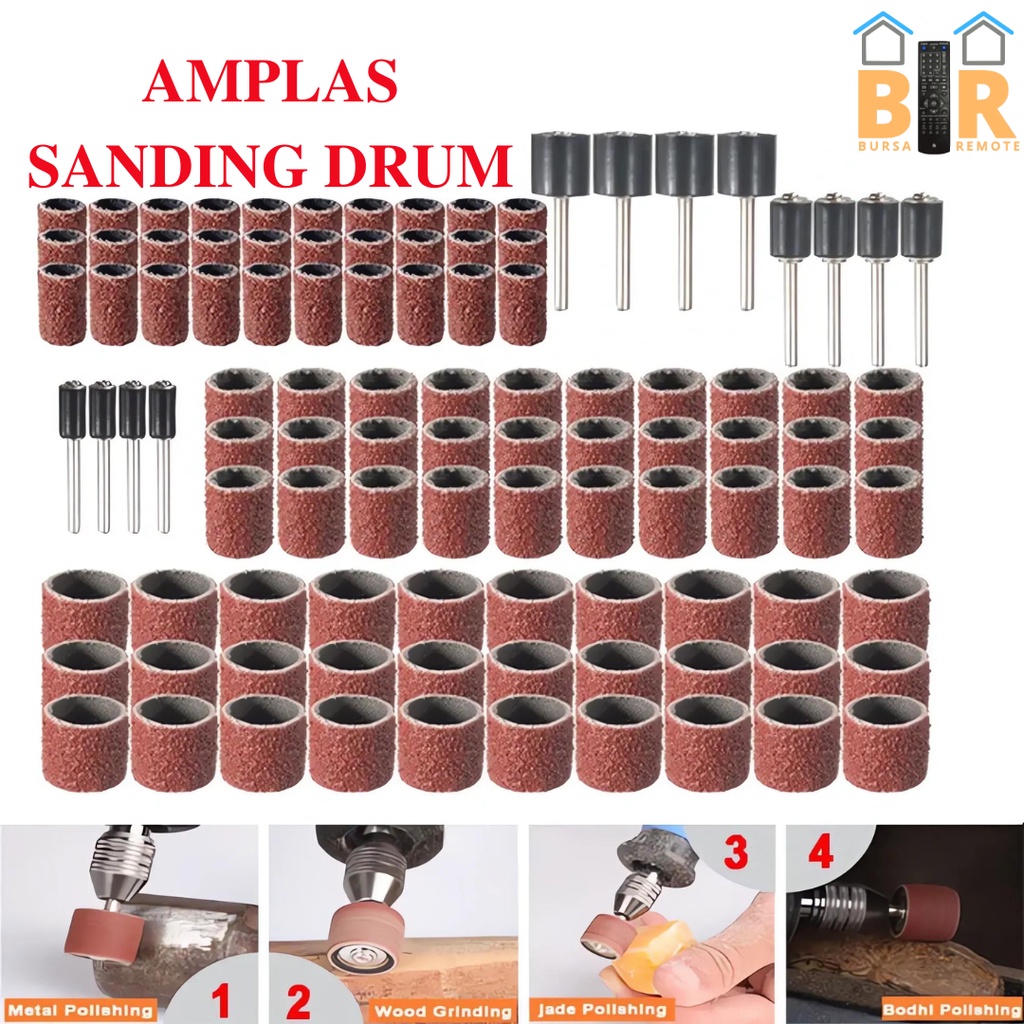 Amplas Mini Grinder Bor Mini Drill Sanding Drum Roll 1/4&quot; 3/8&quot; 1/2 inch