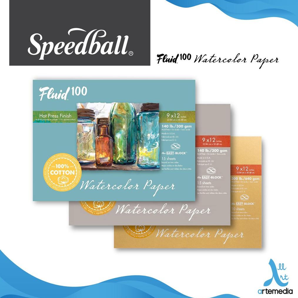 

Watercolor Pad Speedball Fluid 100 Cotton 9x12 inch Watercolor Paper Block