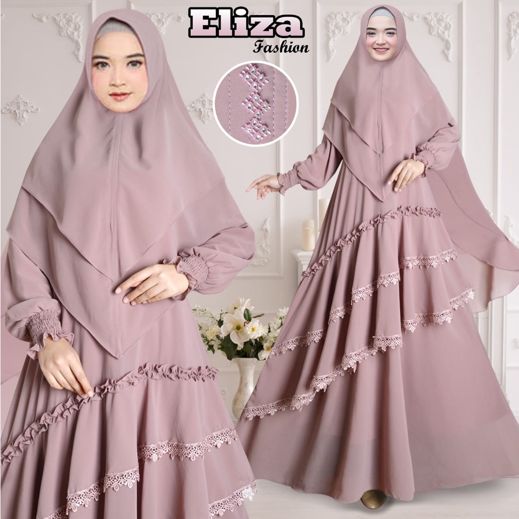 Gamis Syar'i Baby Doll Aisyah 2 Layer Renda Premium Ceruti - All size
