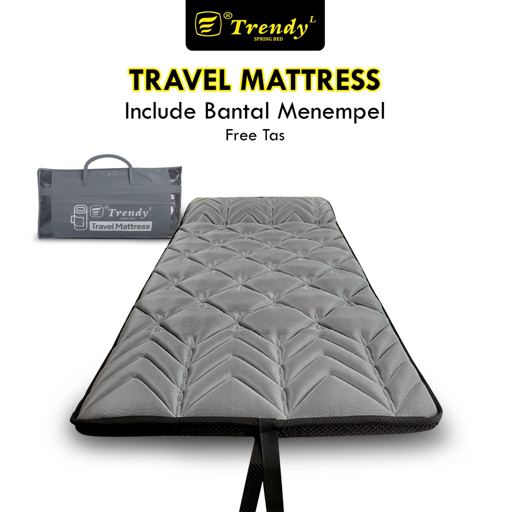 Trendy Travel Mattress 90 x 200 x 6 cm - Travel Bed Kasur Gulung Lipat Lantai Matras Busa Minimalis