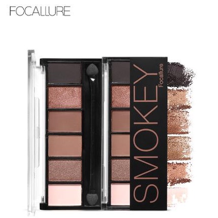 * NCC * Focallure Eyeshadow Pallete 6 Warna Eyes Smokey FA06 Make Up Focalure