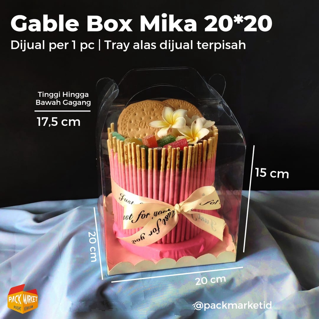 Gable Box Mika 20x20xT15 cm - Box Tart Mika - Box Toples Mika