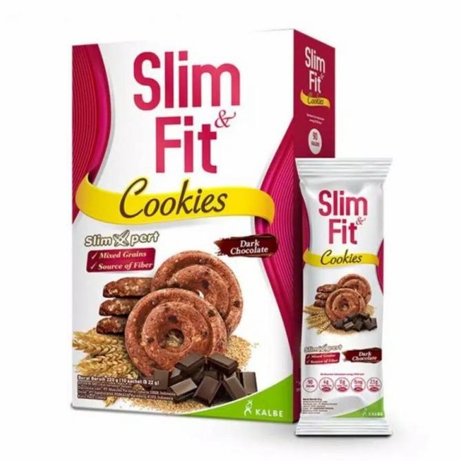 

JUAL Slimfit slim & fit DIET cookies dark chocolate raisin cinamon 10x22 gr