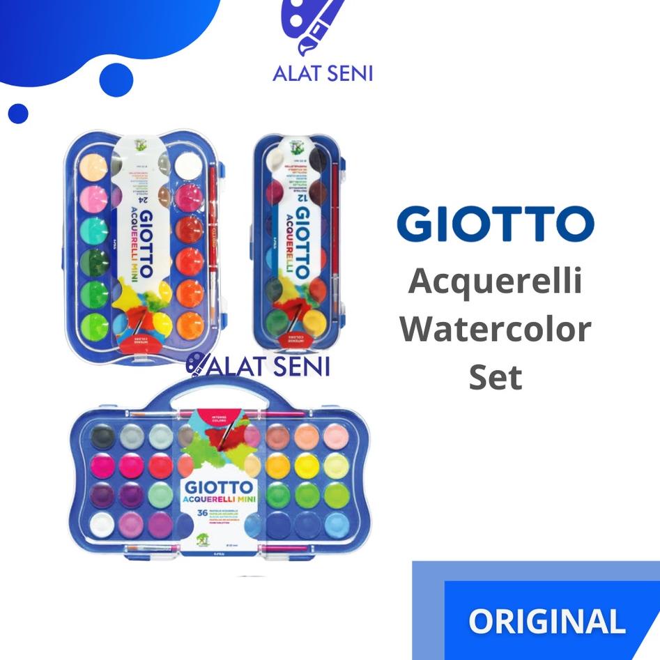 

berkualitas Giotto Acquerelli Mini Set 12 ,24 ,36 Warna - Watercolor Cake - Cat Air - Giotto belkang