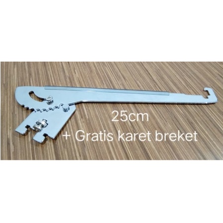 Daun Braket Slenting Kaca 25cm / penyangga rak sepatu