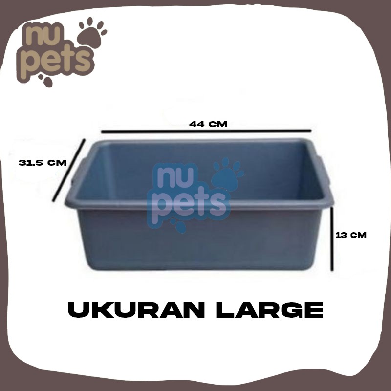 Baskom Bak Pasir Pup Kucing / Cat Litter Box / Tempat Kotoran Hewan JUMBO