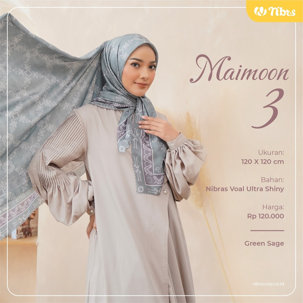 New Collection Nibras Hijab Nusantara Scarves MAIMOON 3 SERIES Jilbab Segiempat Motif Modern Kekinian by NBRS Hijab