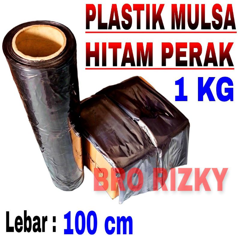 PLASTIK MULSA HITAM PERAK LEBAR 1 METER 1KG - MULSA BEDENGAN TANAMAN
